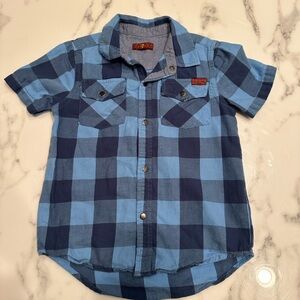 Boys 5T Plaid Pearl Snap Button Down 2 Front Pockets 7 For All Mankind